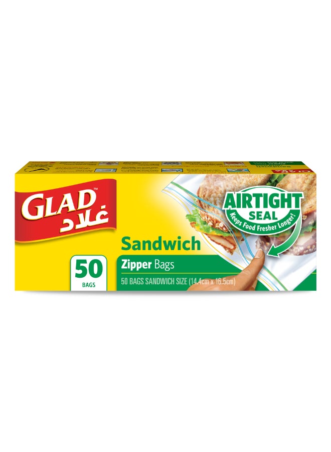 Glad Zipper Sandwich Bags 50 count  - Image 1
