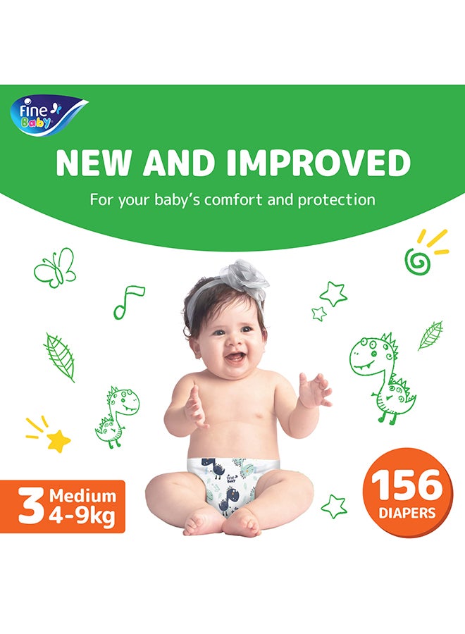 Diapers Size 3 (4-9Kg) Medium, 156 Count With The New Double Lock Leak Barriers - pnsku/N11638356A/45/_/1704435446/f51ea6b4-2c1d-43ce-8898-035ccc039caf