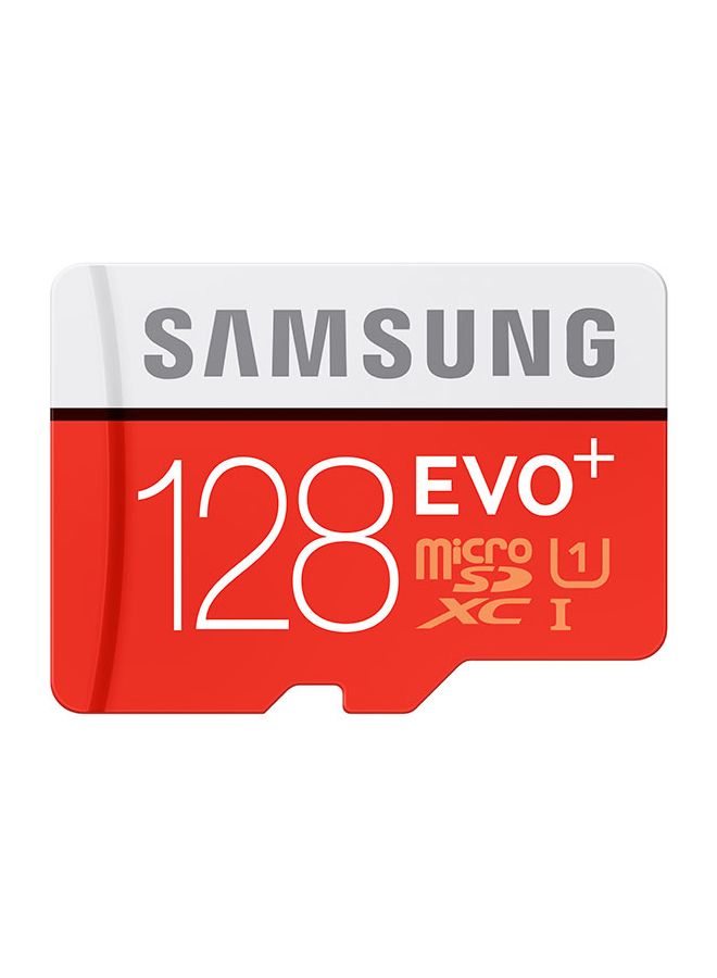 سامسونج بطاقة ذاكرة Micro SD EVO+ مع محول أحمر - Image 1