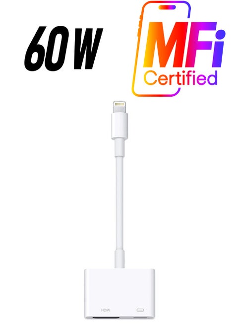 Lightning To HDMI Digital AV Adapter White