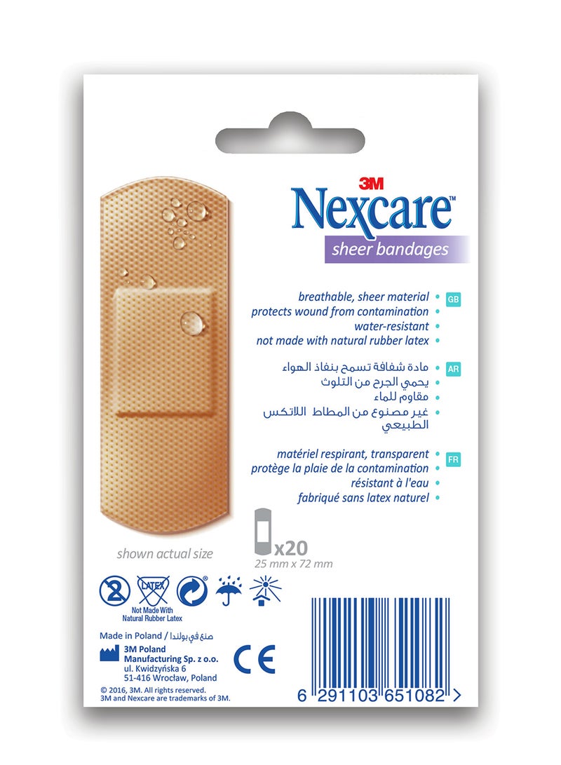 Nexcare Sheer Bandages 20 Piece  - Image 2
