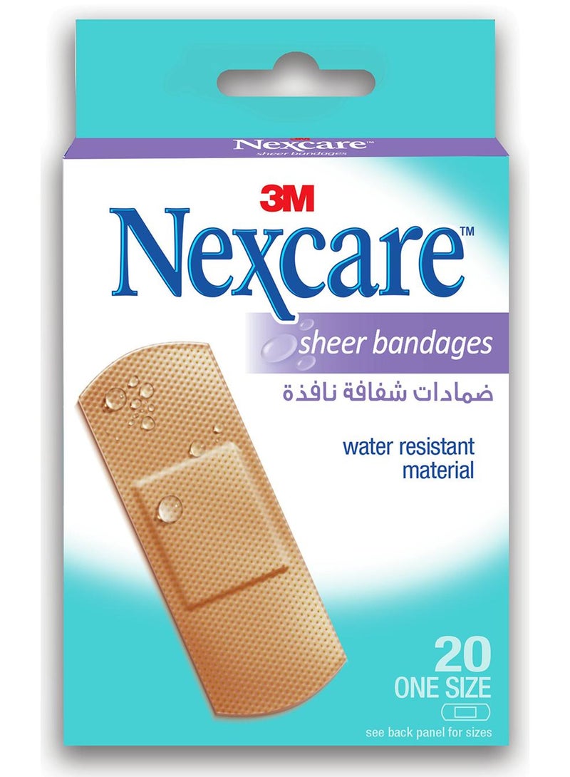 Nexcare Sheer Bandages 20 Piece - Image 1