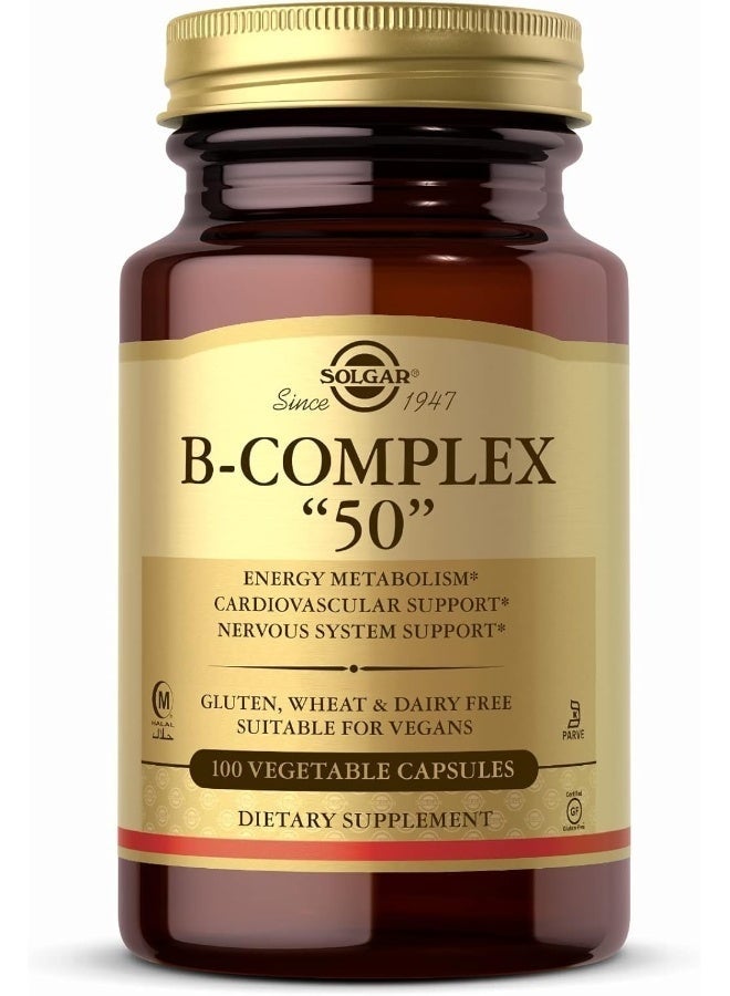 Solgar B Complex "50" 100 Vegetable Capsules - Image 4