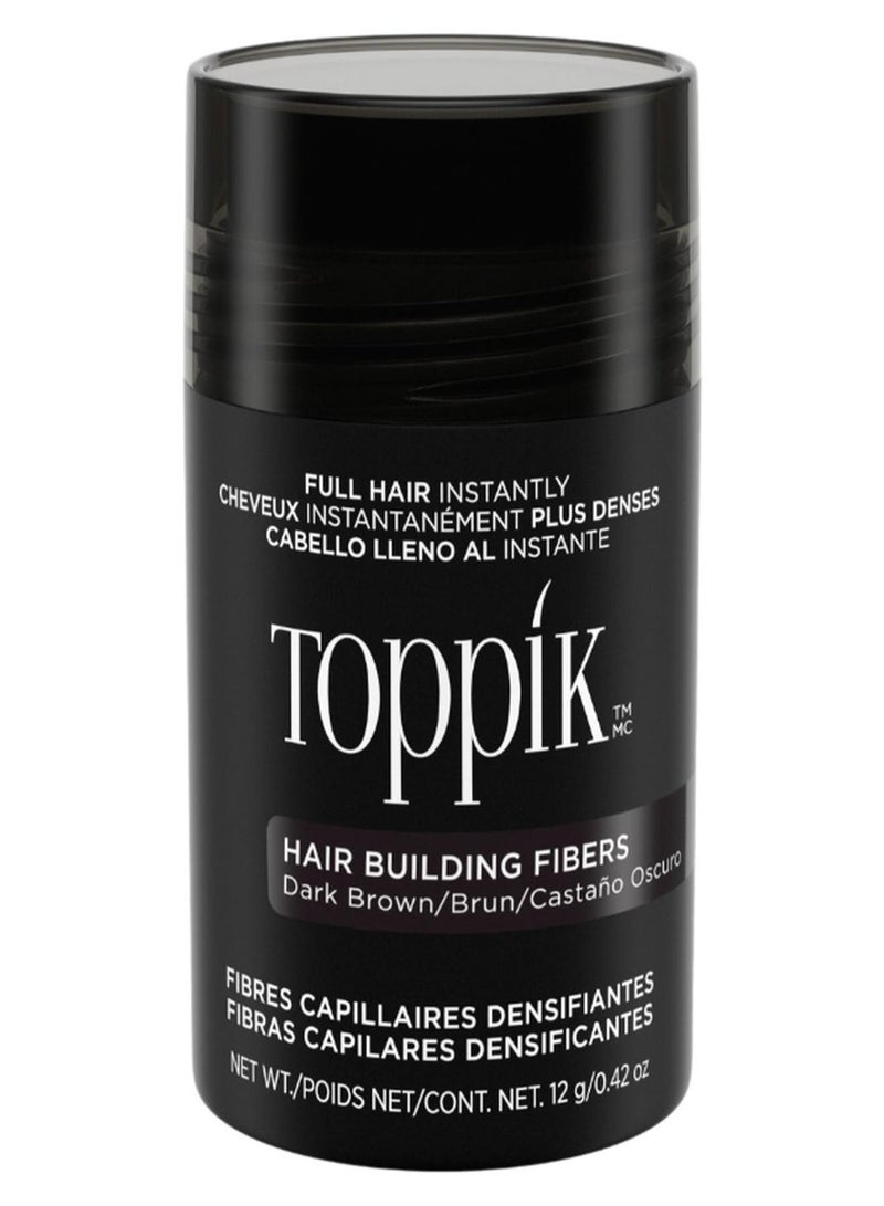 Toppik Hair Building Fibers Instant Hair Concealer for Thinning Hair, Hair Fiber for Men & Women, Texture Powder with Natural Keratin, Long-Lasting Hair Color - Dark Brown 12grams - Image 1