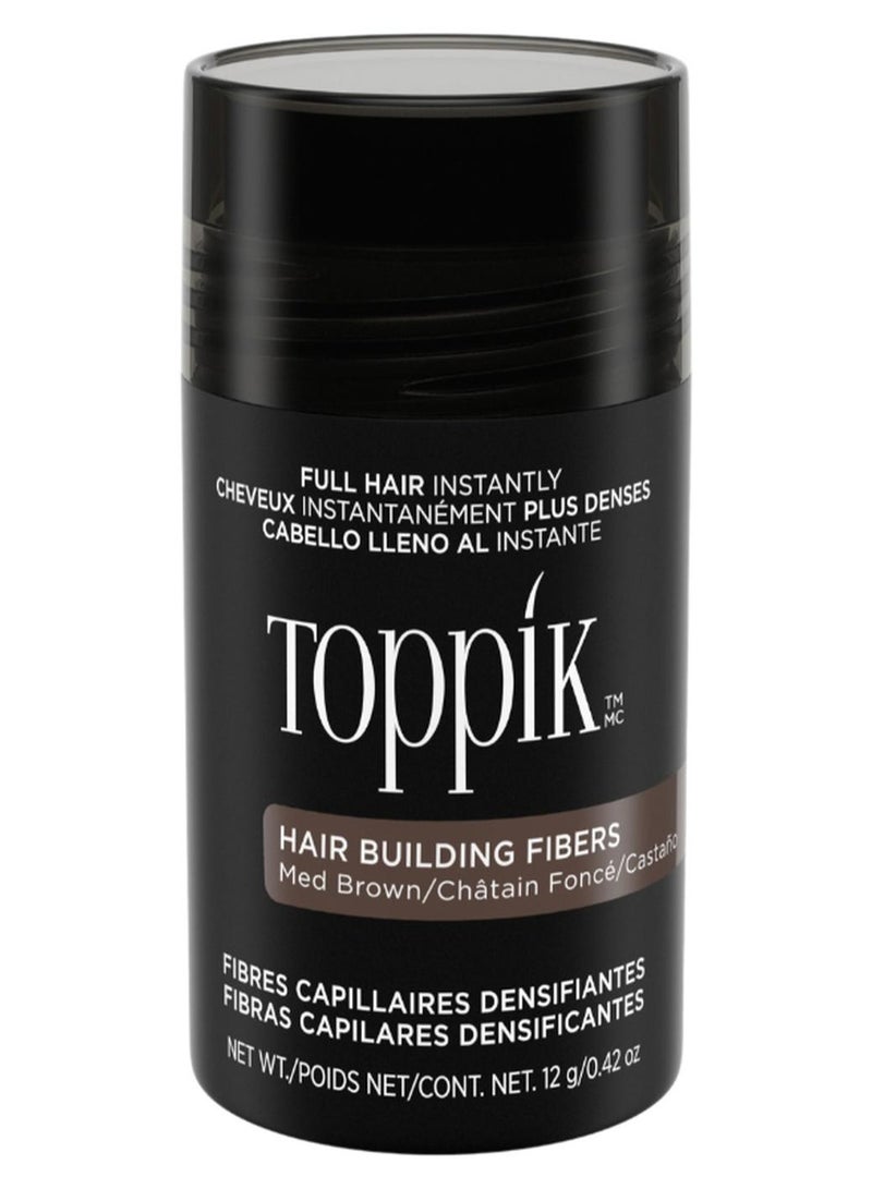 Toppik Hair Building Fibers Instant Hair Concealer for Thinning Hair, Hair Fiber for Men & Women, Texture Powder with Natural Keratin, Long-Lasting Hair Color - Medium Brown 12grams - Image 1