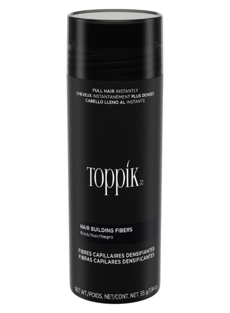 Toppik Hair Building Fibers Instant Hair Concealer for Thinning Hair, Hair Fiber for Men & Women, Texture Powder with Natural Keratin, Long-Lasting Hair Color – Black 55grams - Image 1