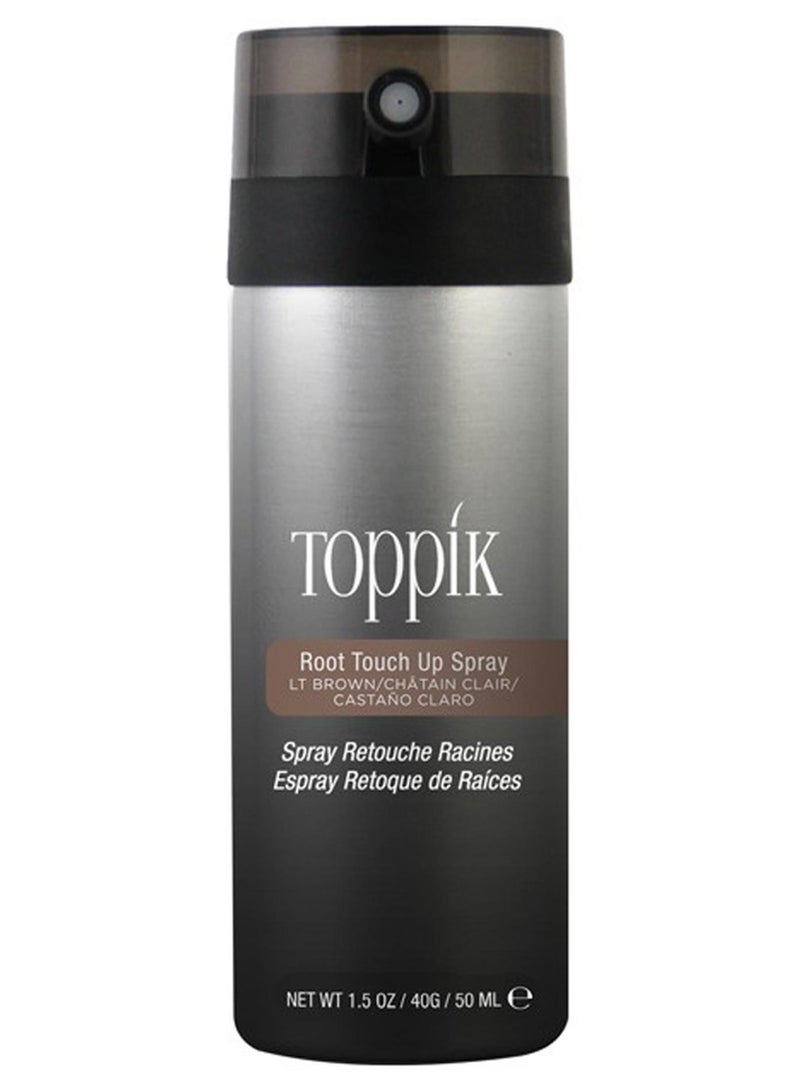 Toppik Root Touch Up Spray, Hair Color Concealer Spray for Thin Hairs, Roots & Greys – Works with Hair Fiber, Natural Protein Formula - Light Brown 50ml