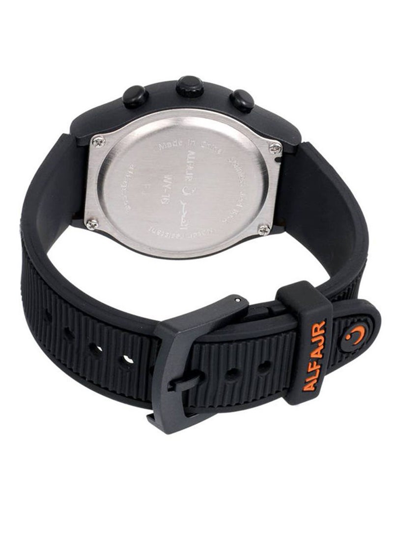 Al Fajr Men's Rubber Youth Digital Watch WY-16 - 38 mm - Black - Image 2