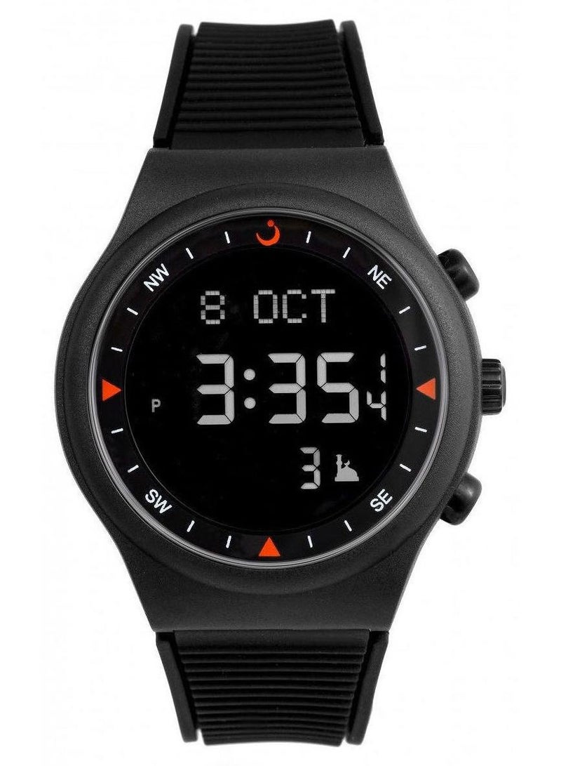 الفجر ساعة يد رقمية شبابية بسوار من المطاط طراز WY-16 - قياس 38 مم - لون أسود للرجال - Image 1