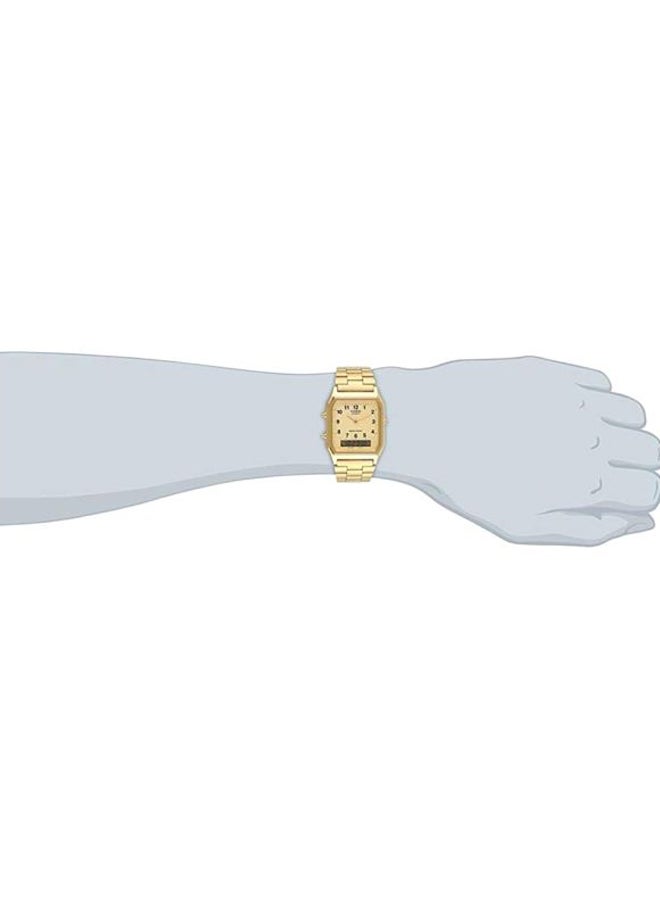 كاسيو ساعة يد رقمية وبعقارب بسوار من الإستانلس ستيل طراز AQ-230GA-9B - قياس 39 مم - لون ذهبي للرجال - Image 4