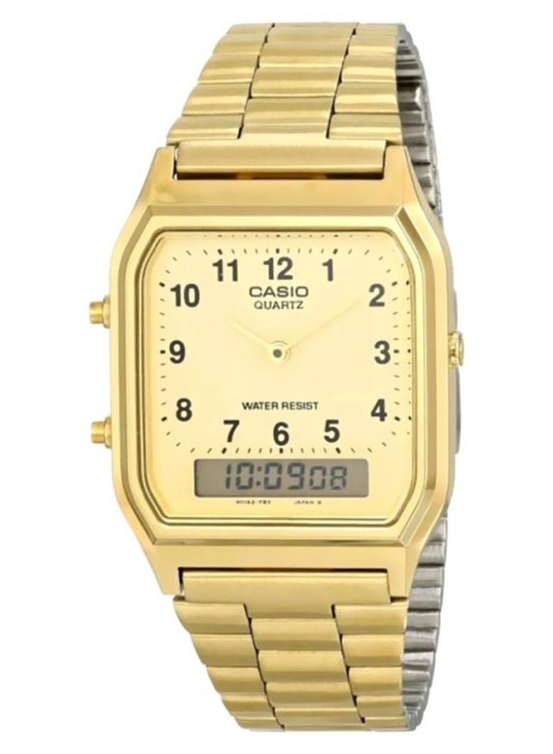 CASIO Men's Stainless Steel Analog & Digital Watch AQ-230GA-9B - 39 mm - Gold - Image 1