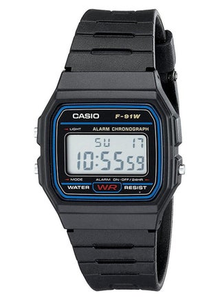 ساعة رقمية مقاومة للماء للرجال F-91W-1DG باللون الأسود للرجال
