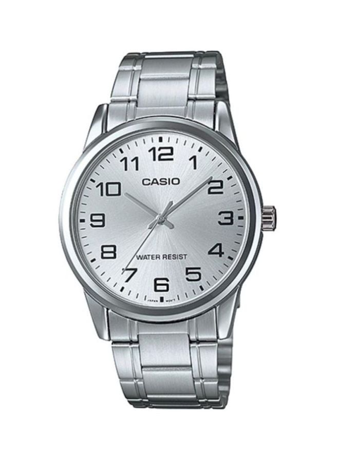 CASIO Men's Enticer Water Resistant Stainless Steel Analog Watch MTP-V001D-7BUDF - 38 mm - Silver - Image 1