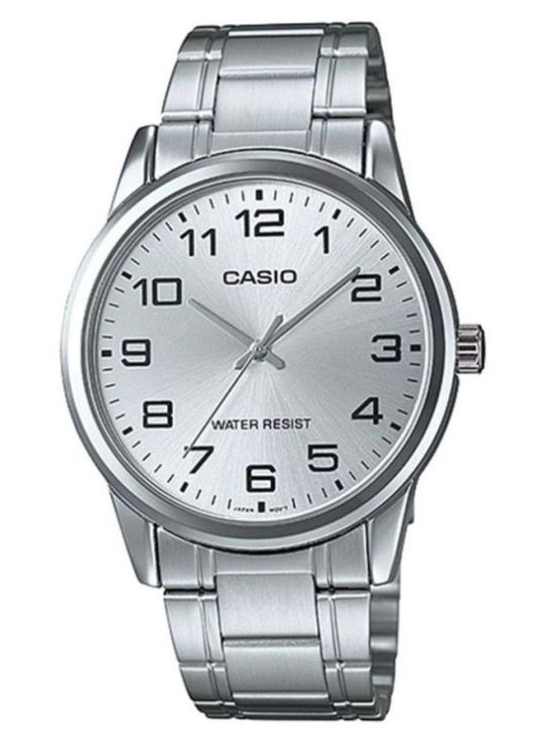 CASIO Men's Enticer Water Resistant Stainless Steel Analog Watch MTP-V001D-7BUDF - 38 mm - Silver - Image 1