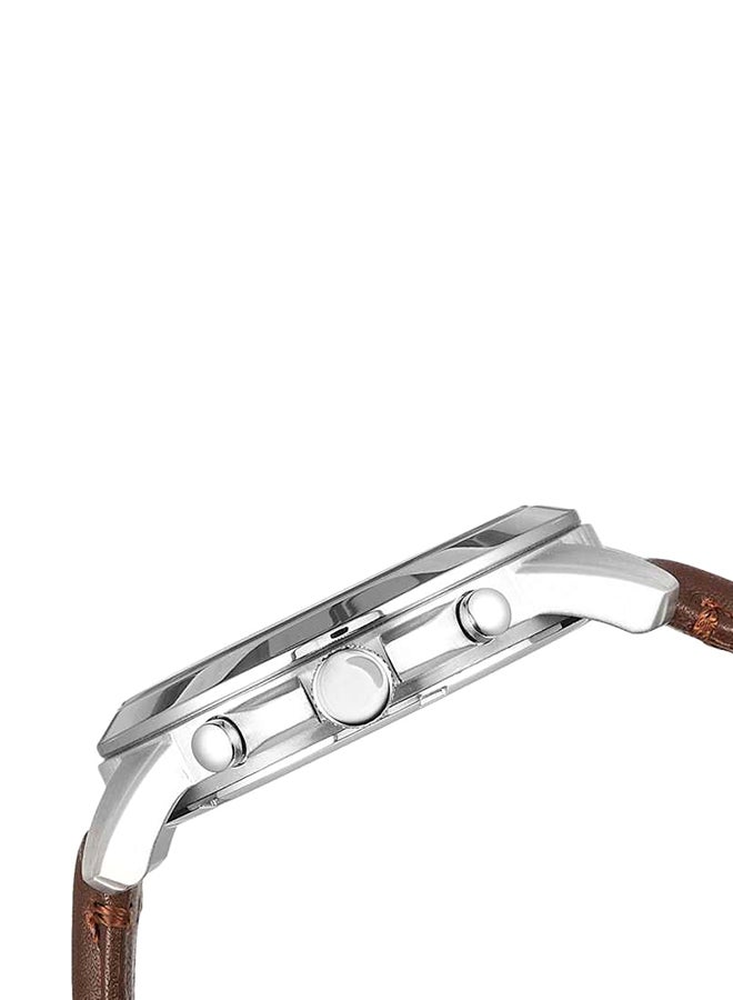 FOSSIL Men's Leather Analog Quartz Watch FS4735 - 44 mm - Brown - Image 2