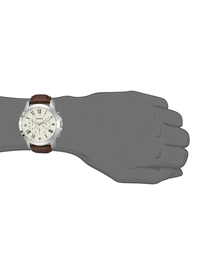 FOSSIL Men's Leather Analog Quartz Watch FS4735 - 44 mm - Brown - Image 3