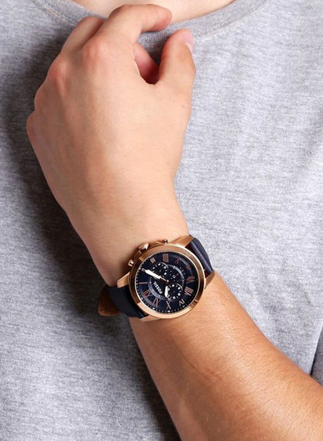 FOSSIL Men's Grant Water Resistant Chronograph Watch FS4835 - 44 mm - Blue - Image 5