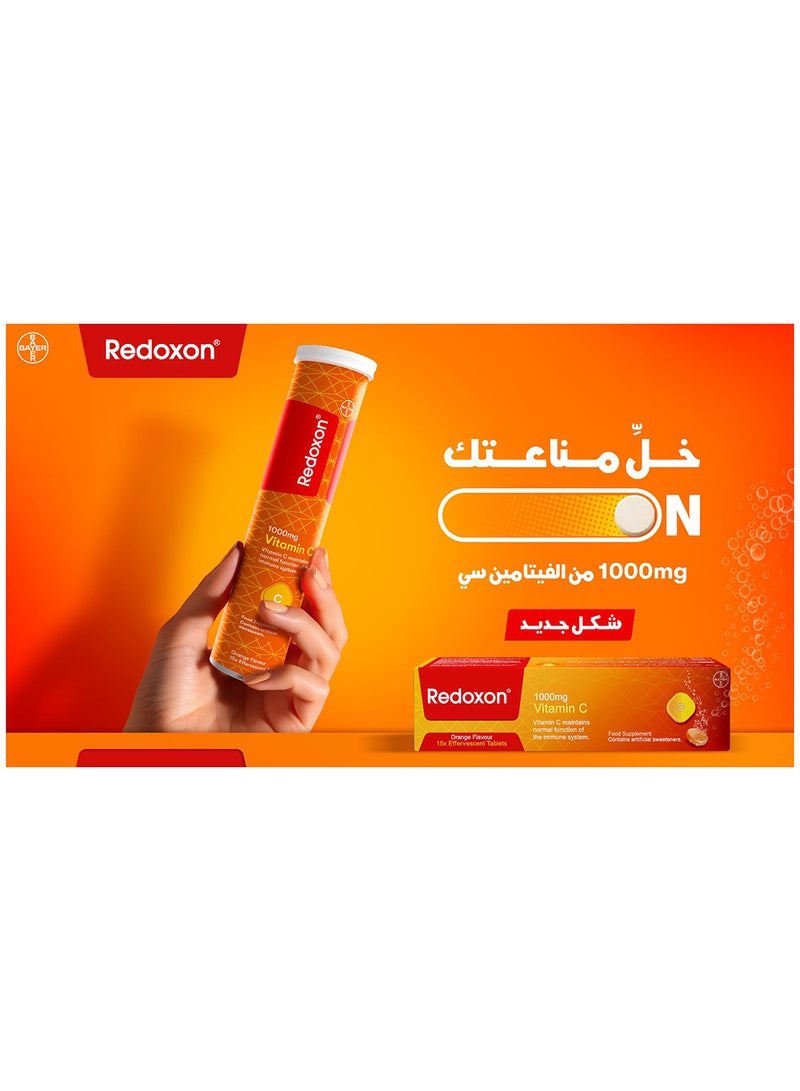Redoxon - Vitamin C 1000 Mg Orange Flavour 15 Effervescent Tablets - Image 1