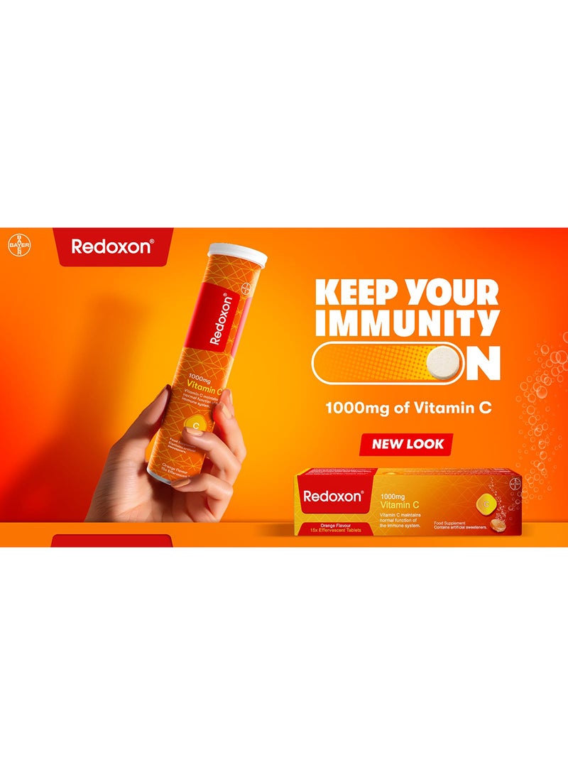 Redoxon - Vitamin C 1000 Mg Orange Flavour 15 Effervescent Tablets - Image 1