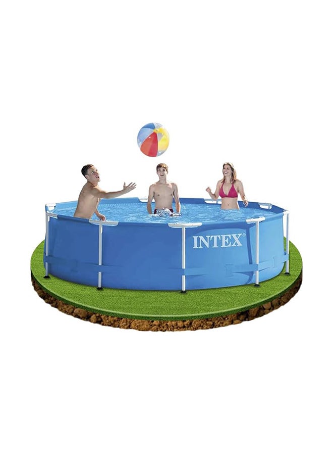 INTEX Superior Strength And Longer Durability Sturdy Circular Unisex Metal Frame Set Foldable Portable Lightweight Swimming Pool Blue Color 28200 Summer Splash Fun Water Pla 305x76cm  - Image 5
