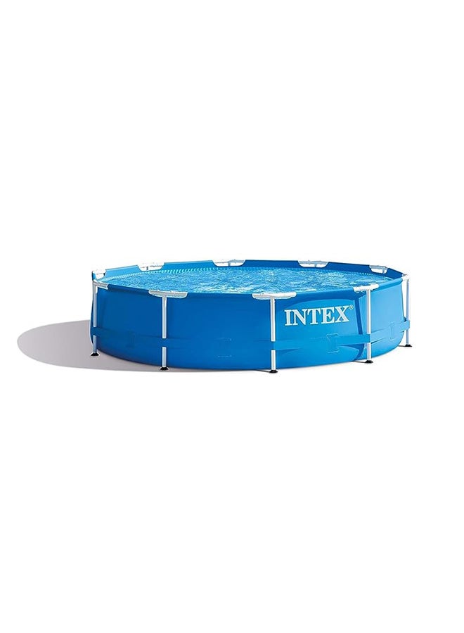 INTEX Superior Strength And Longer Durability Sturdy Circular Unisex Metal Frame Set Foldable Portable Lightweight Swimming Pool Blue Color 28200 Summer Splash Fun Water Pla 305x76cm  - Image 4