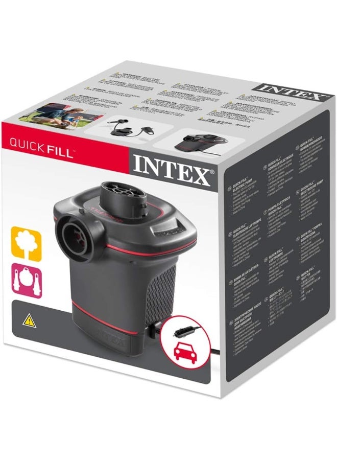 INTEX 12 VOLT QUICKFILL DC ELECTRIC PUMP Black/Red 14.2x14.2x12.4cm - Image 5