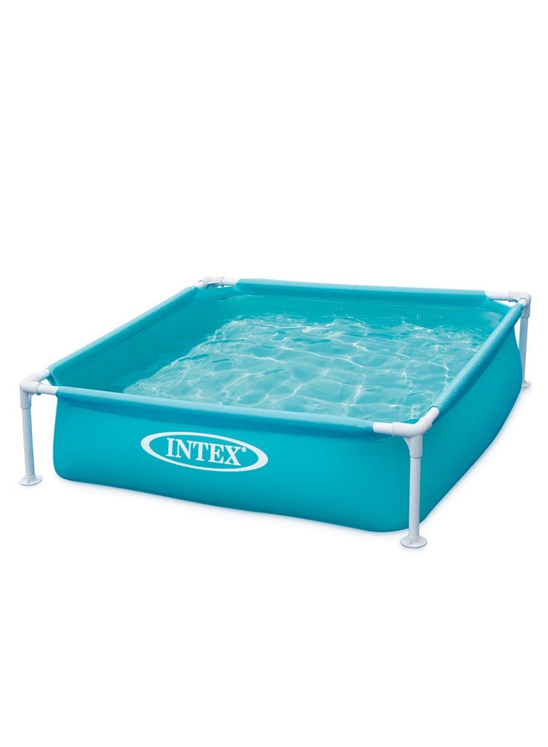 INTEX Mini Frame Above Ground Toddler Pool – 1.22m x 1.22m x 30cm – Square My First Frame Pool – Blue – Ages 2+ 122x122x30cm - Image 1