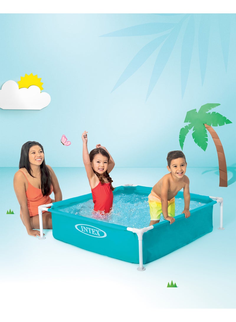 INTEX Mini Frame Above Ground Toddler Pool – 1.22m x 1.22m x 30cm – Square My First Frame Pool – Blue – Ages 2+ 122x122x30cm - Image 4