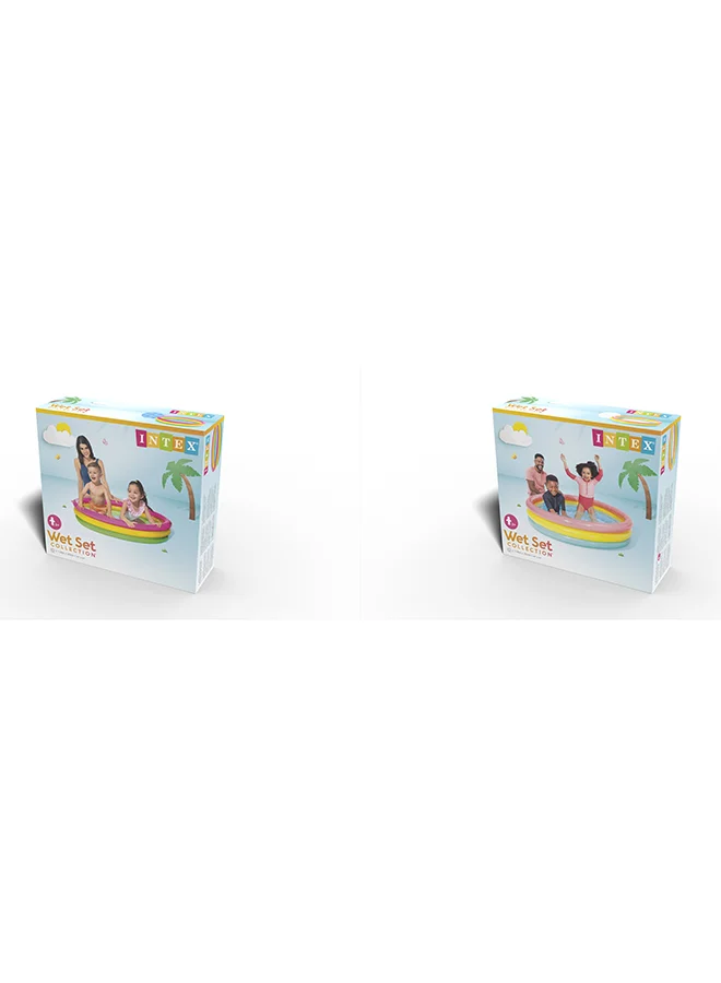 INTEX Intex 3 Ring Multicolor Portable Inflatable Baby Pool – Assorted Styles, Soft Floor, Durable Vinyl, Compact & Lightweight – 114x25cm, 118L Capacity (Assorted Styles)
