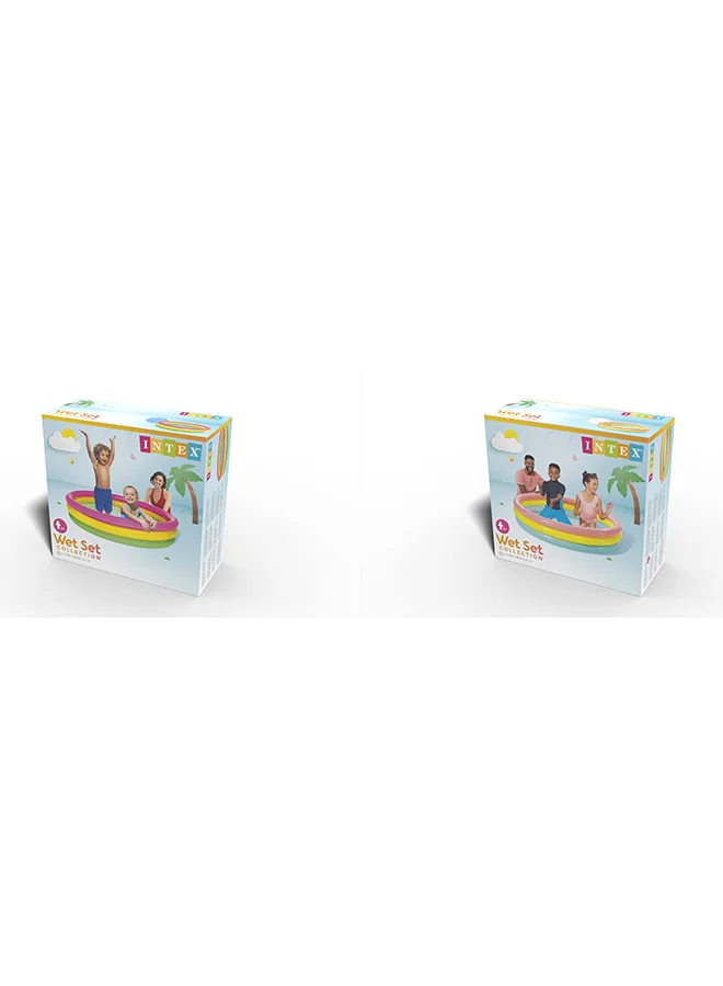 INTEX Intex Sunset Glow Inflatable Pool – 147x33 cm – Safe & Colorful Pool for Toddlers and Kids- Assorted styles
