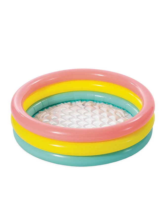 INTEX Intex Sunset Glow 3 Ring Portable Inflatable Baby Pool – Soft Floor, Durable Vinyl, Compact & Lightweight – 86x25cm, 118L Capacity (Assorted Style)
