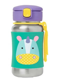 Skip Hop Skiphop Zoo Stainless Steel Straw Bottle, Eureka Unicorn, 350 Ml  - Image 1