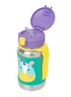 Skip Hop Skiphop Zoo Stainless Steel Straw Bottle, Eureka Unicorn, 350 Ml  - Image 4