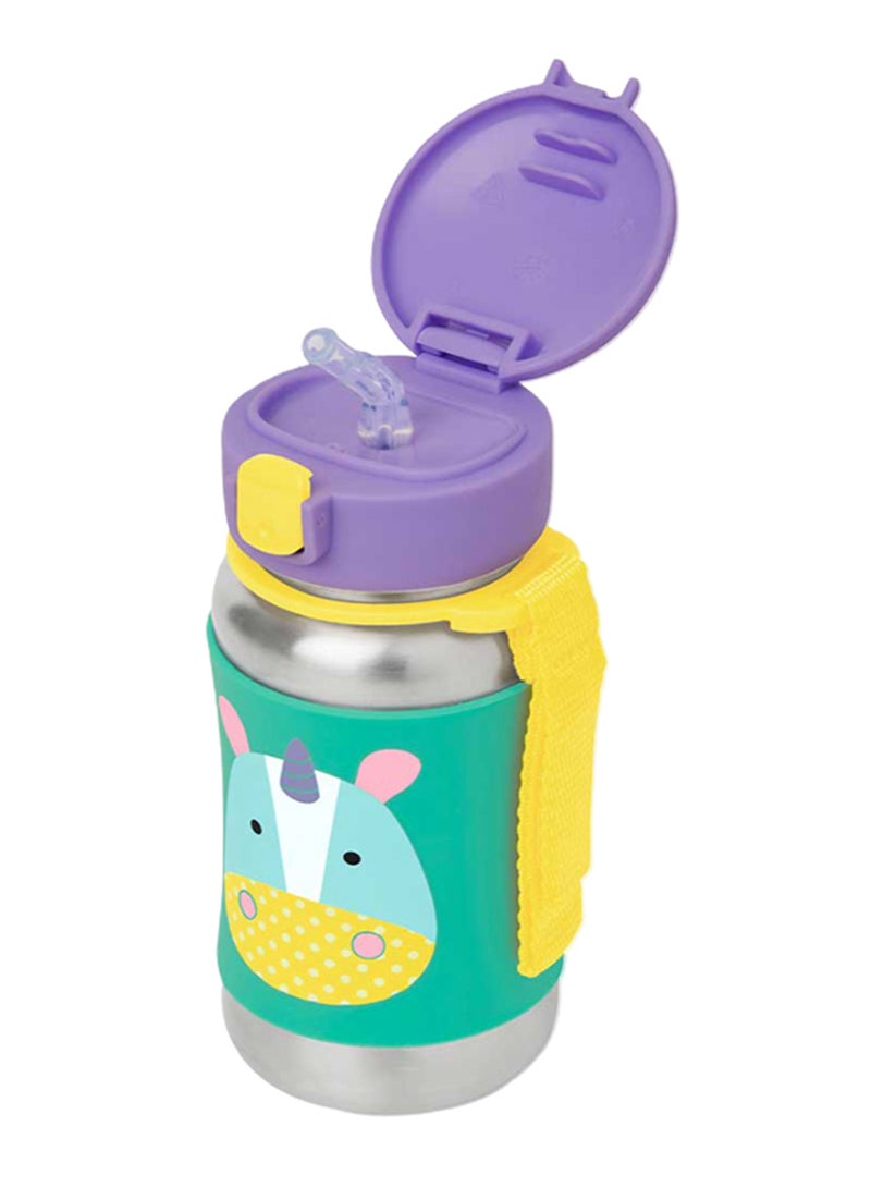 Skip Hop Skiphop Zoo Stainless Steel Straw Bottle, Eureka Unicorn, 350 Ml  - Image 4