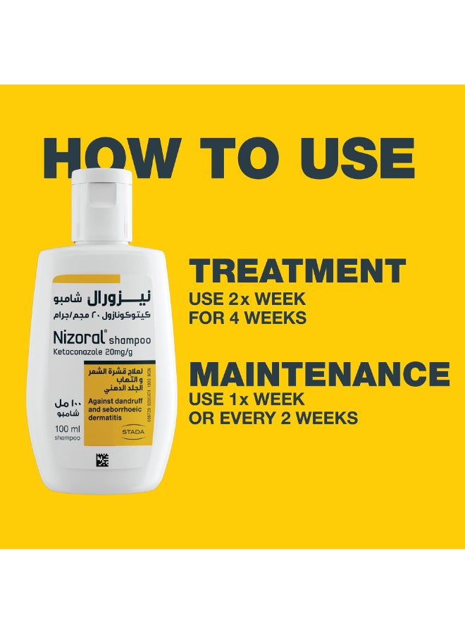 Anti-Dandruff Treatment Shampoo, 100 Ml, Effective Dandruff Treatment, Works From The First Wash, Clinically Proven Ketoconazole Shampoo To Relieve Itchy Scalp 100ml