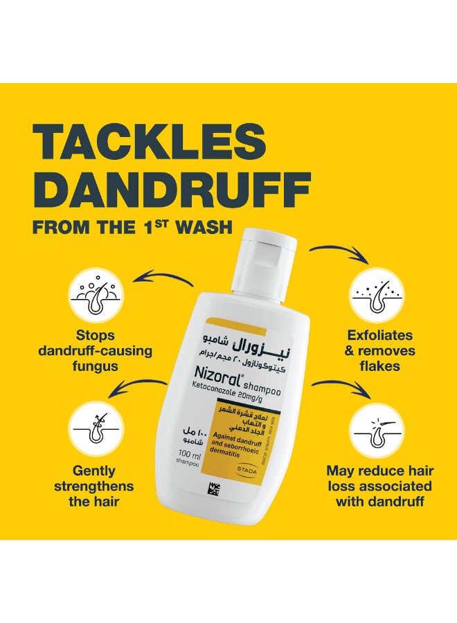 Anti-Dandruff Treatment Shampoo, 100 Ml, Effective Dandruff Treatment, Works From The First Wash, Clinically Proven Ketoconazole Shampoo To Relieve Itchy Scalp 100ml
