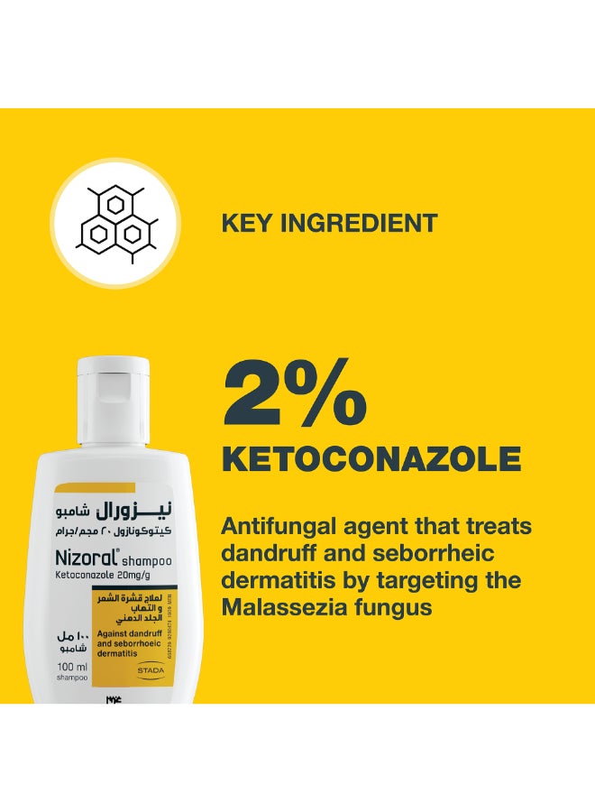Anti-Dandruff Treatment Shampoo, 100 Ml, Effective Dandruff Treatment, Works From The First Wash, Clinically Proven Ketoconazole Shampoo To Relieve Itchy Scalp 100ml