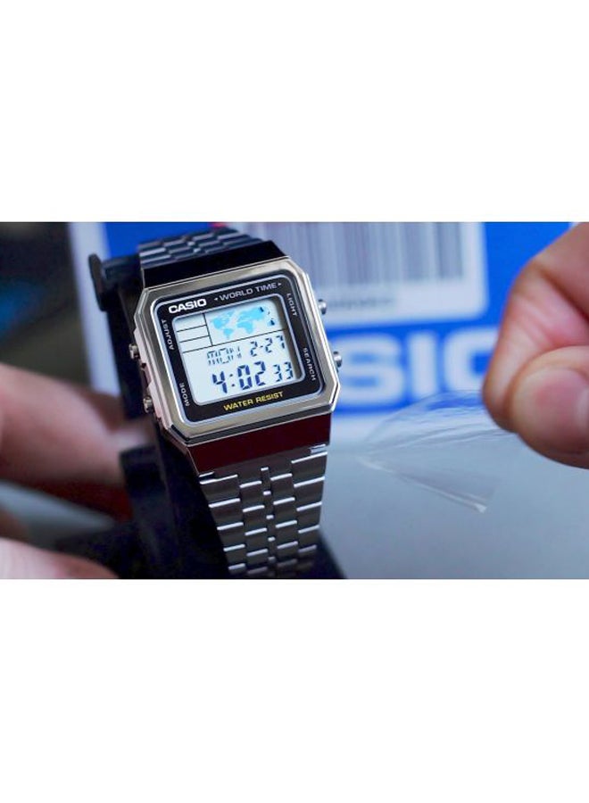 CASIO Men's Digital Electronic Watch A500WA-1DF - 39 mm - Silver - Image 4