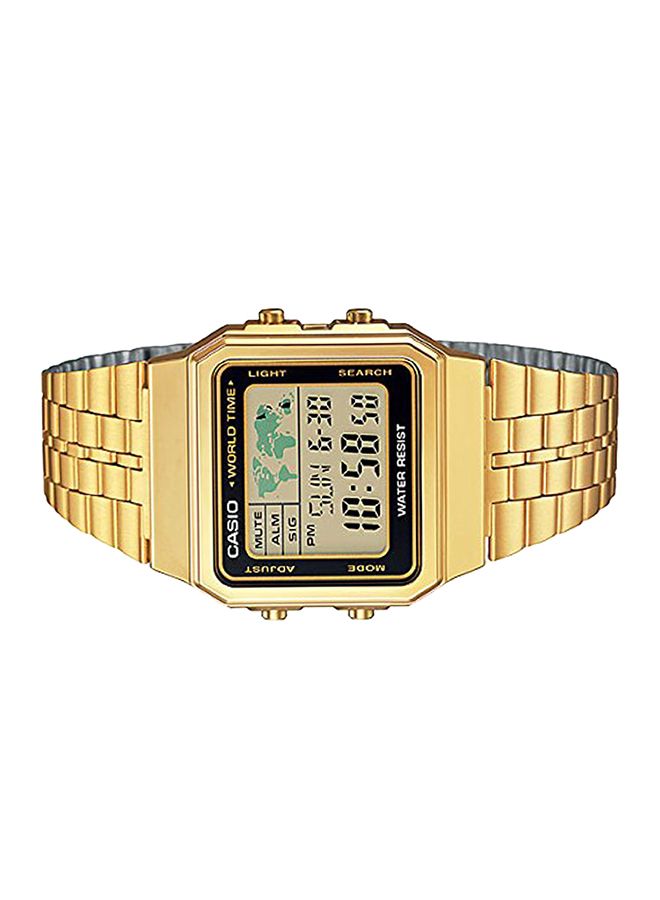 CASIO Men's World Time Quartz Digital Wrist Watch A500WGA-1DF - 34 mm - Gold - Image 2