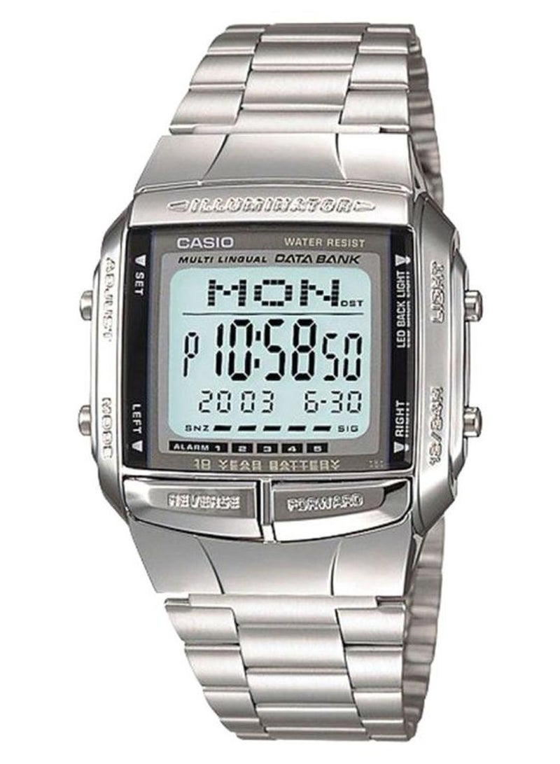 CASIO Men's Stainless Steel Digital Watch DB-360-1ADF - 35 mm - Silver - Image 1
