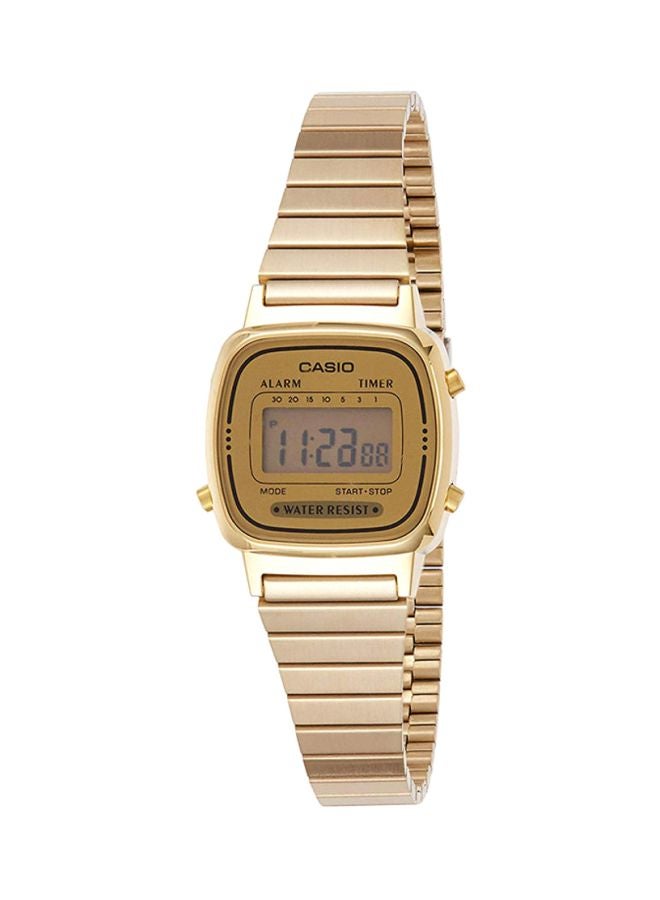 CASIO Women's Vintage Water Resistant Digital Watch LA670WGA-9 - 25 mm - Gold - Image 1