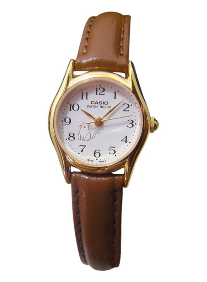 كاسيو ساعة يد إنتايسر بعقارب مقاومة للماء طراز LTP-1094Q-7B8RDF - 22 مم - لون بني للنساء - Image 1