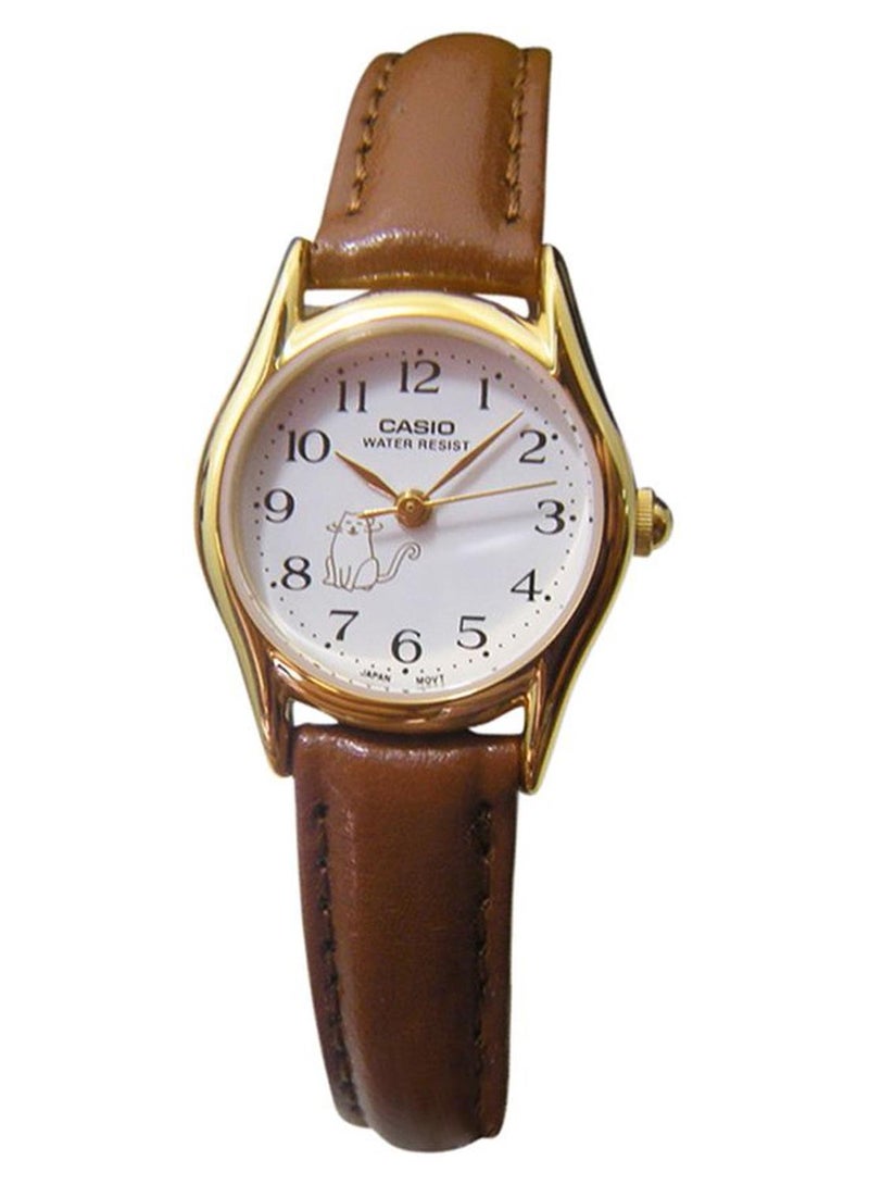 كاسيو ساعة يد إنتايسر بعقارب مقاومة للماء طراز LTP-1094Q-7B8RDF - 22 مم - لون بني للنساء - Image 1