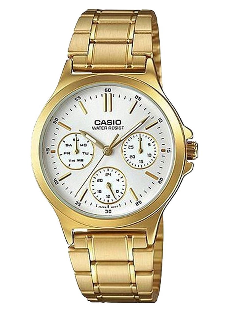 كاسيو ساعة يد إنتايسر بعقارب مقاومة للماء طراز LTP-V300G-7AUDF - 38 مم - ذهبي للرجال - Image 1