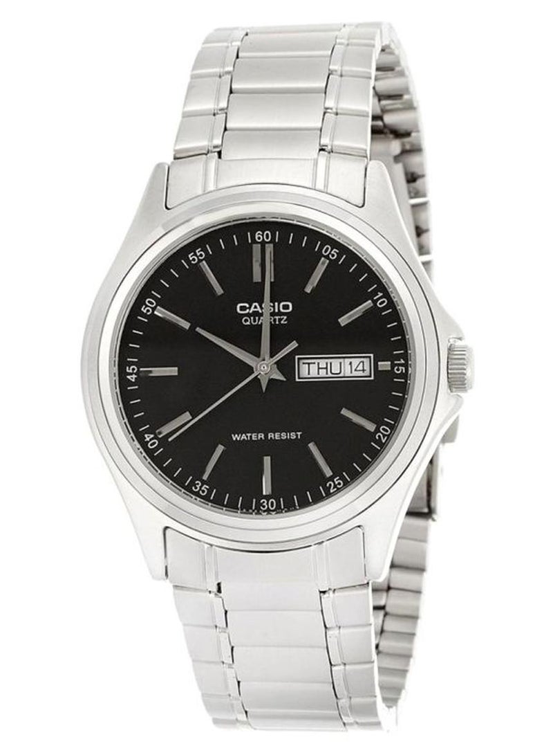 كاسيو ساعة يد إنتايسر بعقارب مقاومة للماء طراز MTP-1239D-1A - قياس 39 مم - فضي للرجال - Image 1