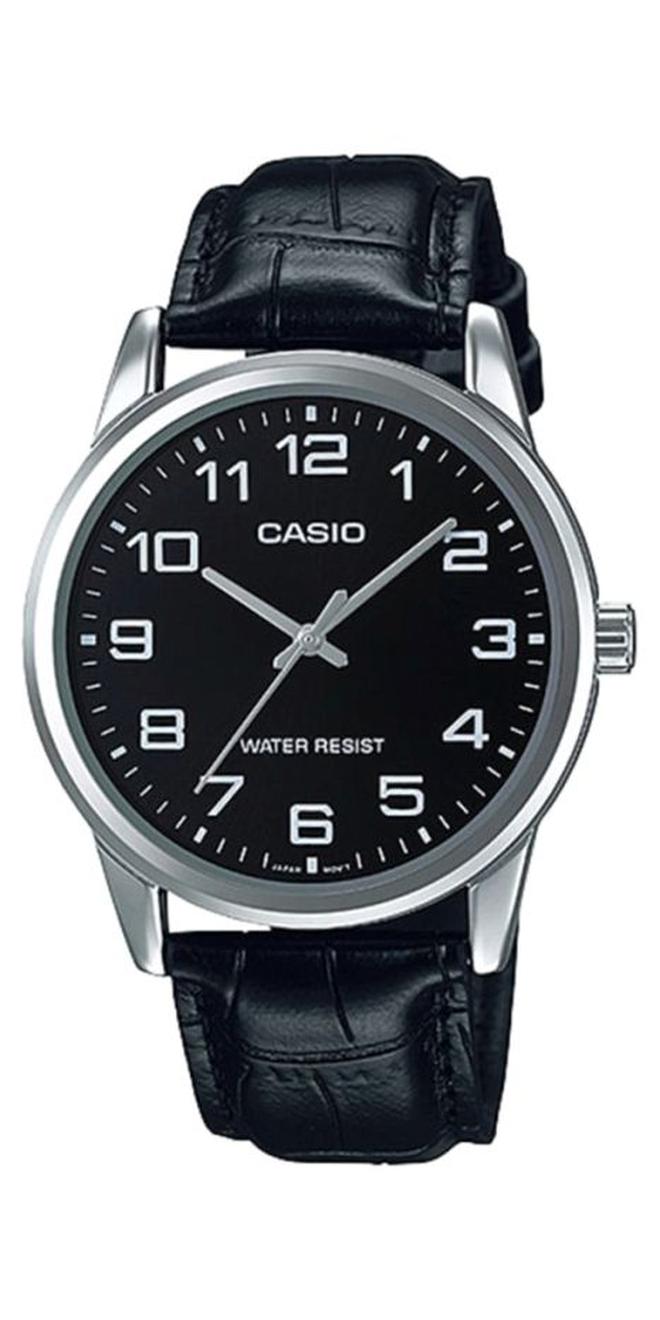 كاسيو ساعة يد رسمية بعقارب ومقاومة للماء طراز MTP-V001L-1BUDF - 38 مم - أسود للرجال - Image 1