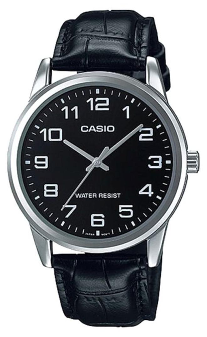 كاسيو ساعة يد رسمية بعقارب ومقاومة للماء طراز MTP-V001L-1BUDF - 38 مم - أسود للرجال - Image 1