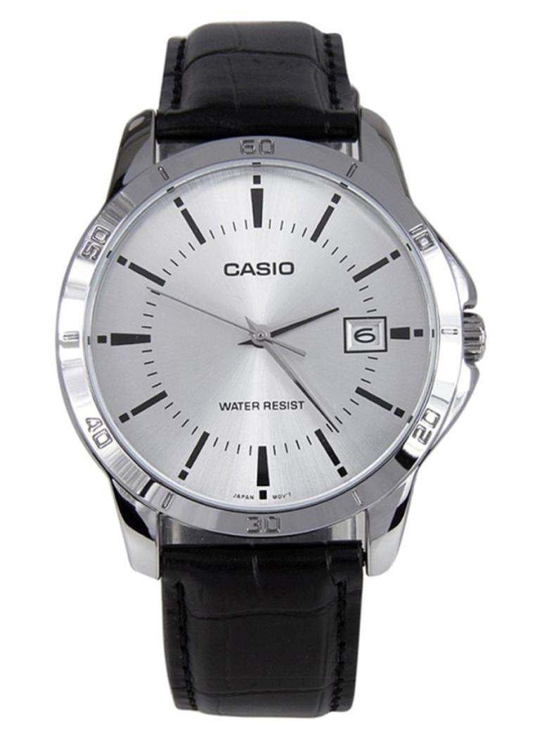 كاسيو ساعة يد بعقارب مقاومة للماء طراز MTP-V004L-7AUDF - 42 مم - أسود للرجال - Image 1