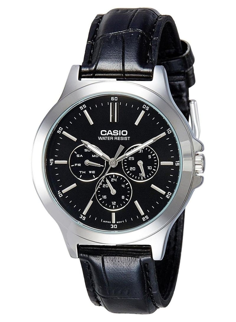 CASIO Men's Formal Chronograph Watch MTP-V300L-1AUDF - 40 mm - Black - Image 1