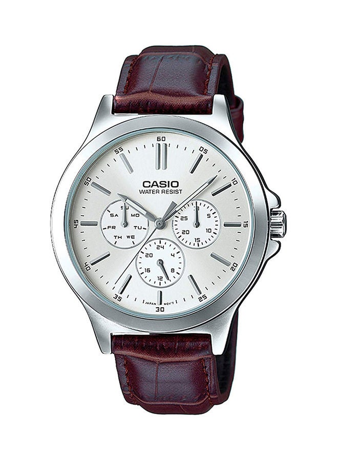 CASIO Men's Leather Analog Watch CASIOMTP-V300L-7AUDF - 40 mm - Brown - Image 1